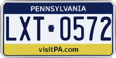 PA license plate LXT0572