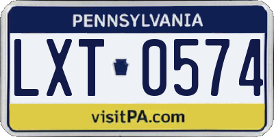 PA license plate LXT0574