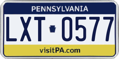 PA license plate LXT0577