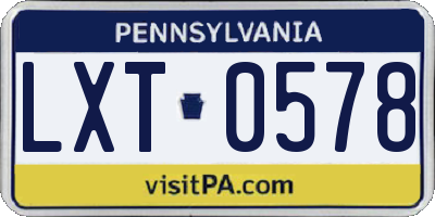 PA license plate LXT0578