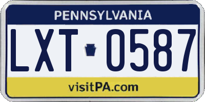 PA license plate LXT0587