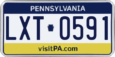 PA license plate LXT0591