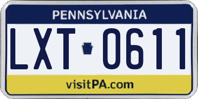 PA license plate LXT0611