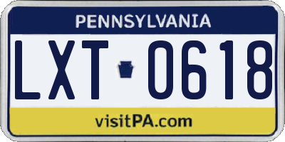 PA license plate LXT0618