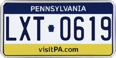 PA license plate LXT0619