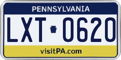 PA license plate LXT0620