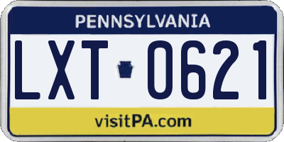 PA license plate LXT0621