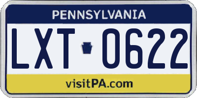 PA license plate LXT0622