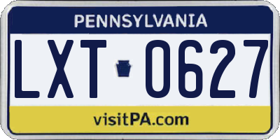 PA license plate LXT0627