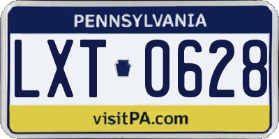 PA license plate LXT0628