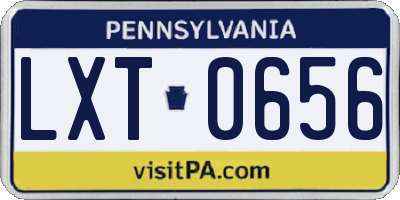 PA license plate LXT0656