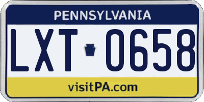 PA license plate LXT0658