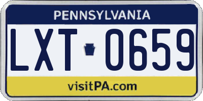 PA license plate LXT0659