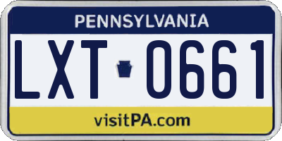 PA license plate LXT0661