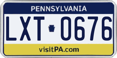 PA license plate LXT0676