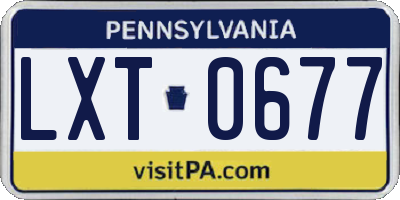 PA license plate LXT0677