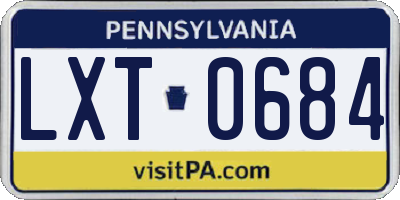 PA license plate LXT0684