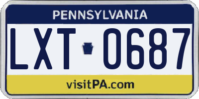 PA license plate LXT0687