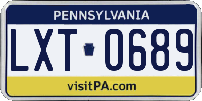 PA license plate LXT0689