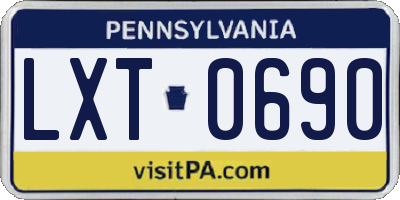 PA license plate LXT0690