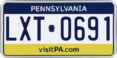 PA license plate LXT0691