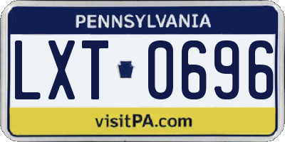PA license plate LXT0696
