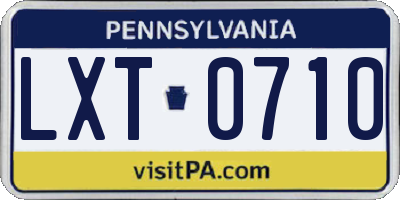 PA license plate LXT0710