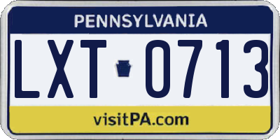PA license plate LXT0713