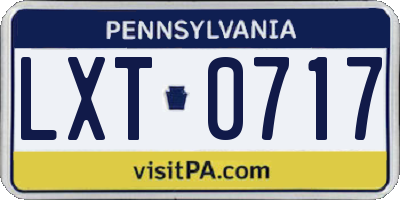 PA license plate LXT0717