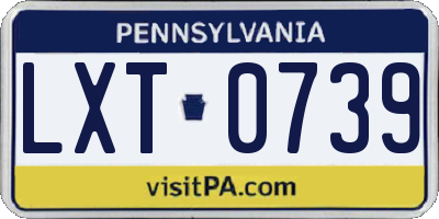 PA license plate LXT0739