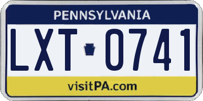 PA license plate LXT0741