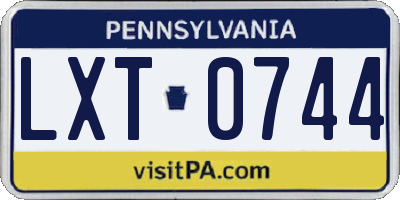 PA license plate LXT0744