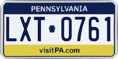 PA license plate LXT0761