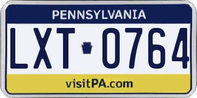 PA license plate LXT0764