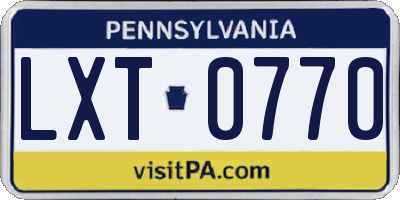 PA license plate LXT0770