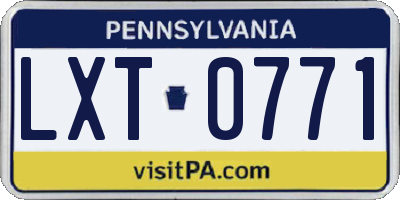 PA license plate LXT0771