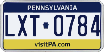 PA license plate LXT0784