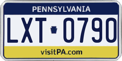 PA license plate LXT0790