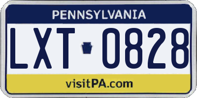PA license plate LXT0828