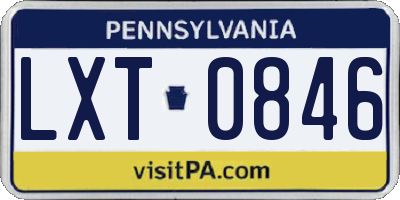 PA license plate LXT0846