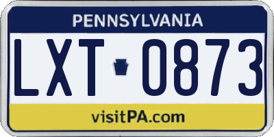 PA license plate LXT0873