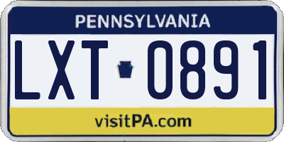 PA license plate LXT0891