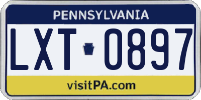 PA license plate LXT0897