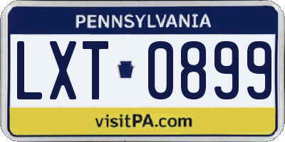 PA license plate LXT0899
