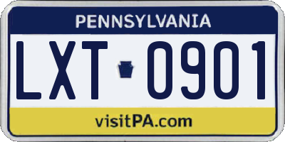 PA license plate LXT0901