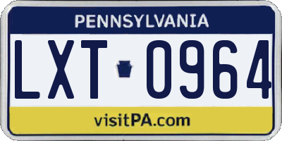 PA license plate LXT0964