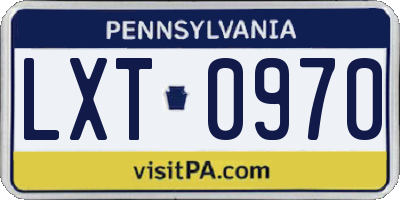 PA license plate LXT0970