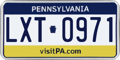 PA license plate LXT0971