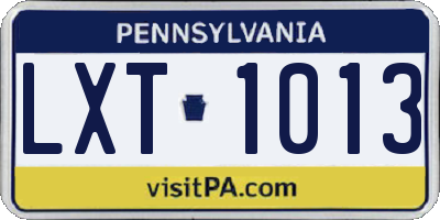 PA license plate LXT1013
