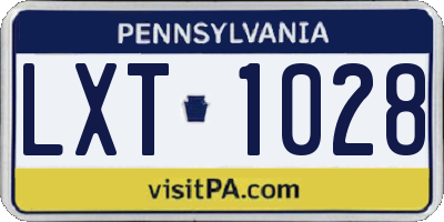 PA license plate LXT1028